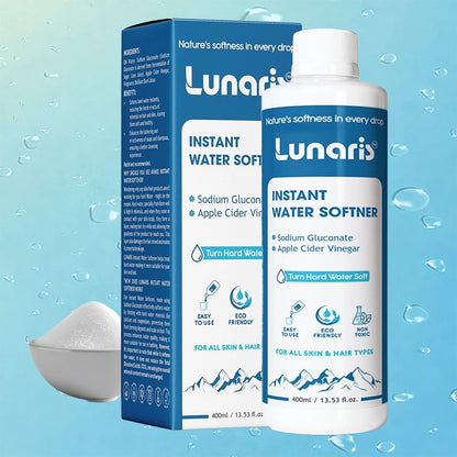 Lunaris Water Softner | Instant Hard Water Softening Agent | Reduces Hair Fall & Skin Itching | Disables Hardness of Calcium & Magnesium | Maintains pH Level | Non Toxic & Hair & Skin Friendly | 400ml
