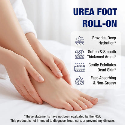 Lunaris 20% Urea Foot Cream Roll On - 50ml | For Dry, Cracked Or Calloused Foot Skin Repair | With 2% Lactic Acid, Olive Oil & Vitamin E | Helps Moisturise & Exfoliates Dead Skin | Non Greasy