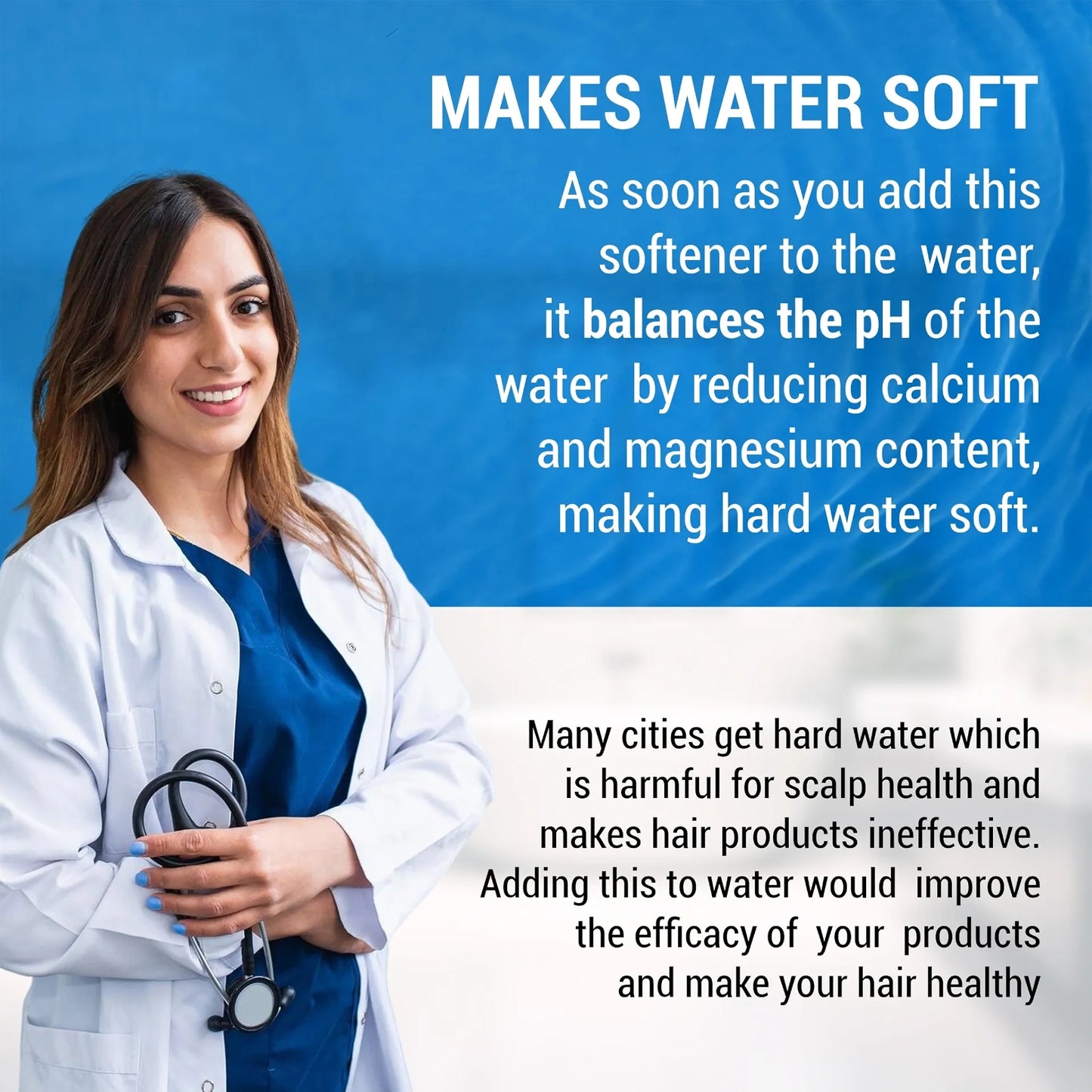 Lunaris Water Softner | Instant Hard Water Softening Agent | Reduces Hair Fall & Skin Itching | Disables Hardness of Calcium & Magnesium | Maintains pH Level | Non Toxic & Hair & Skin Friendly | 400ml